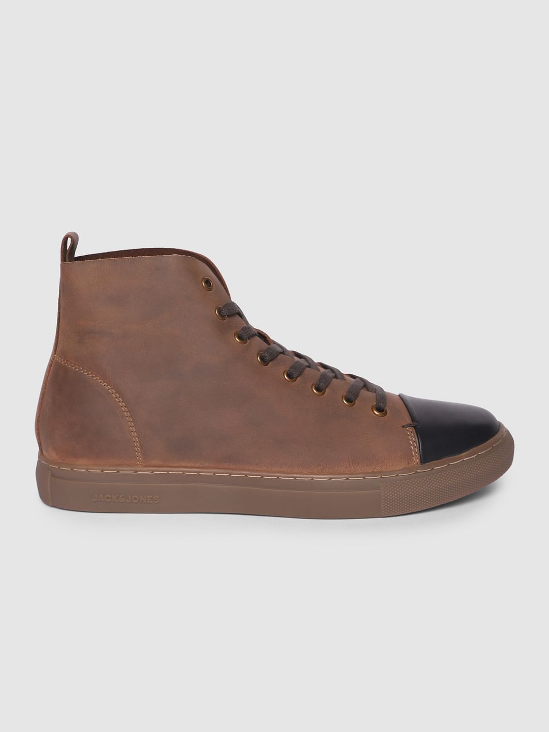 Brown Hi-Top Leather Boots - 6