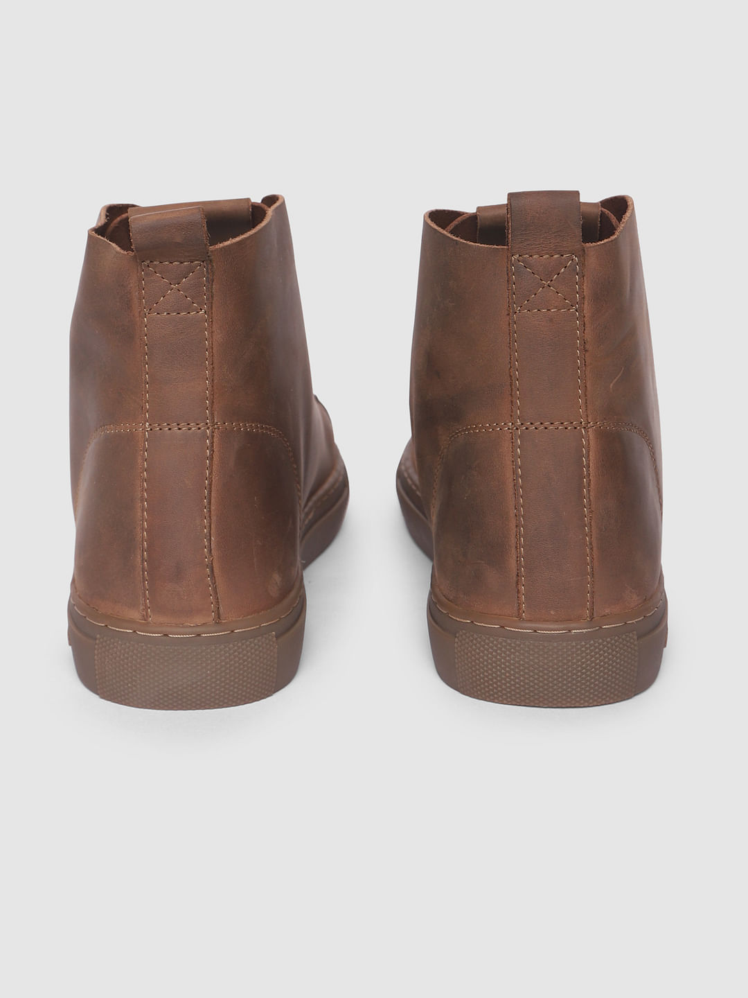 Brown Hi-Top Leather Boots