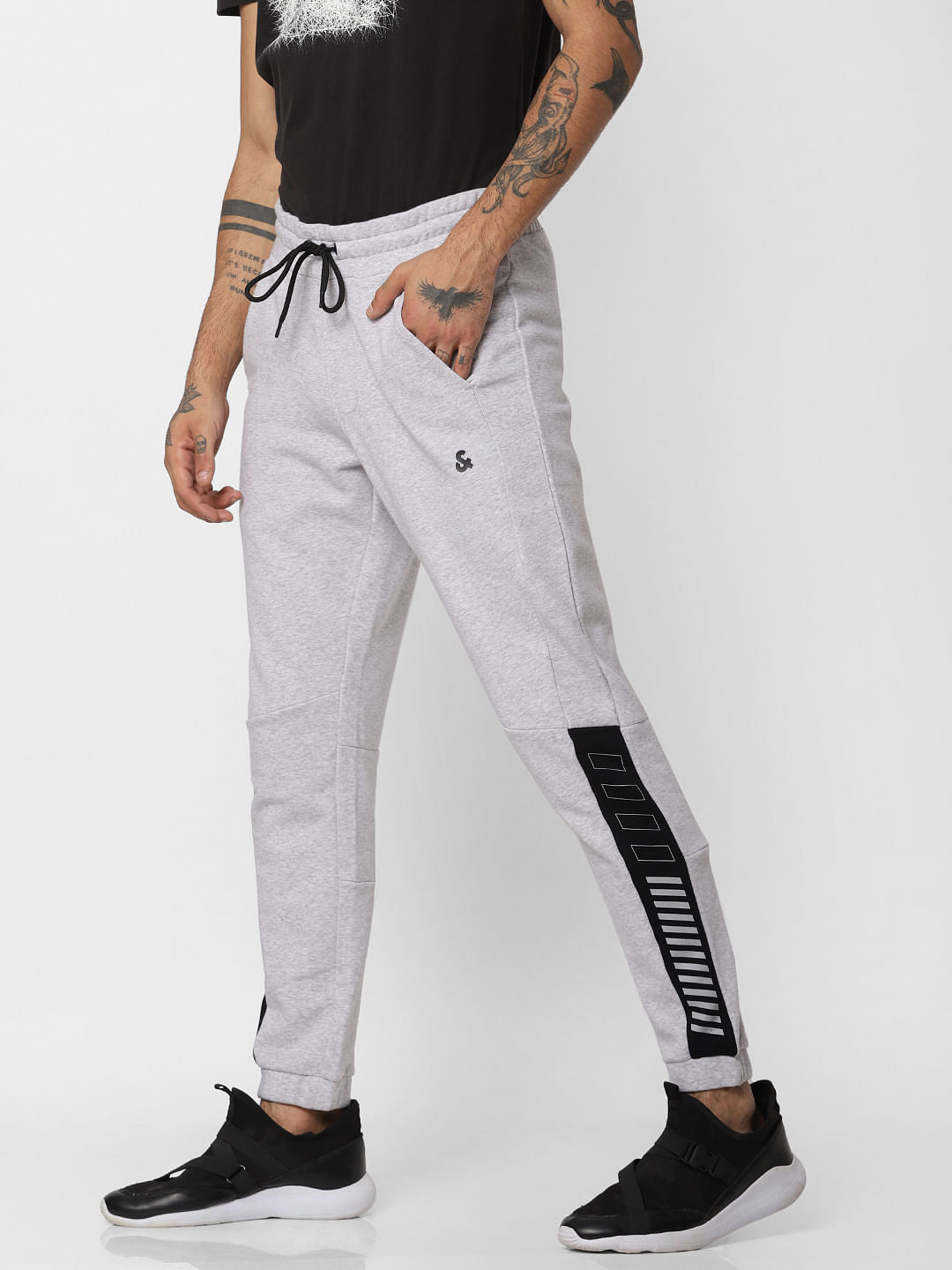 Grey Logo Print Sweatpants