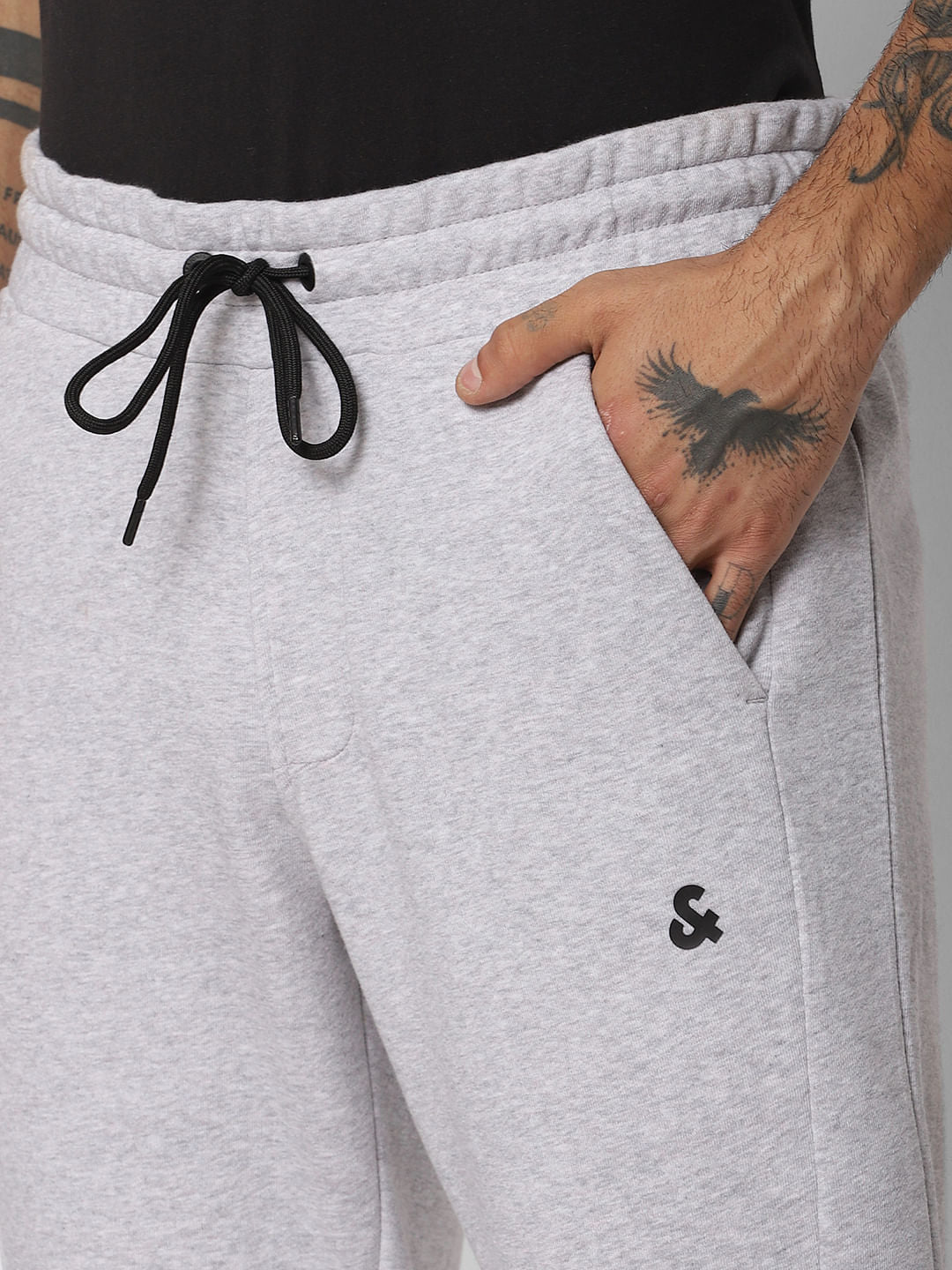 Grey Logo Print Sweatpants