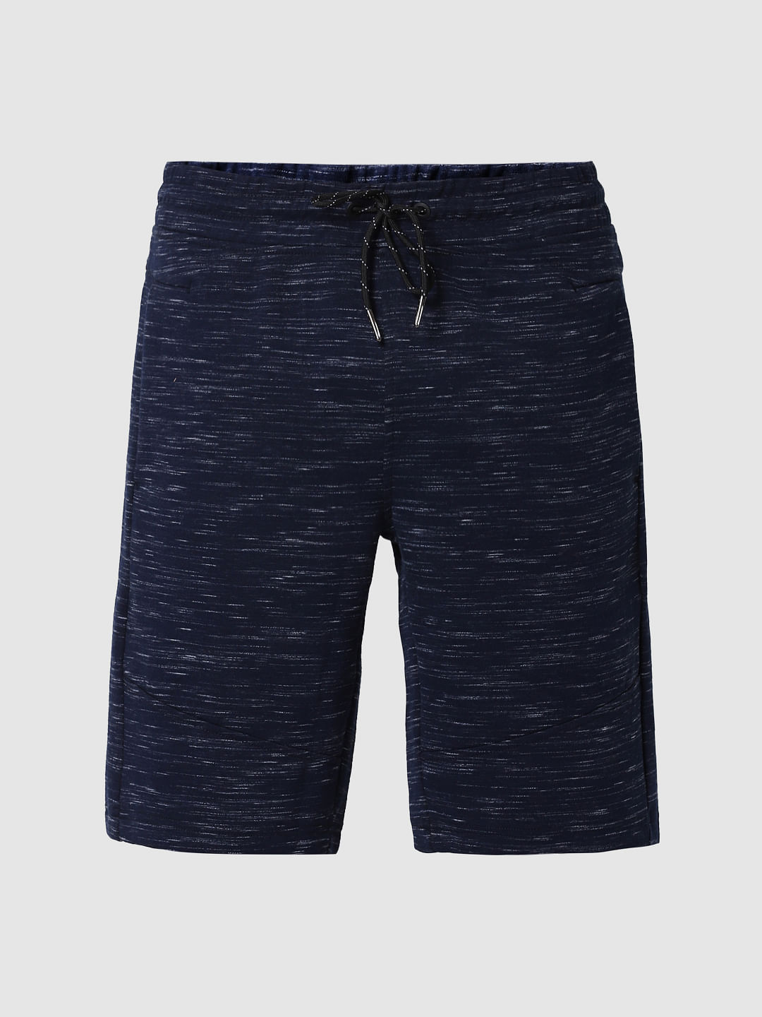 Blue Printed Drawstring Sweatshorts
