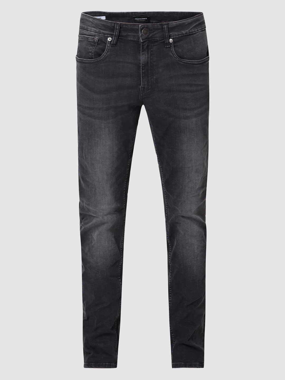 Black Low Rise Washed Glenn Slim Fit Jeans