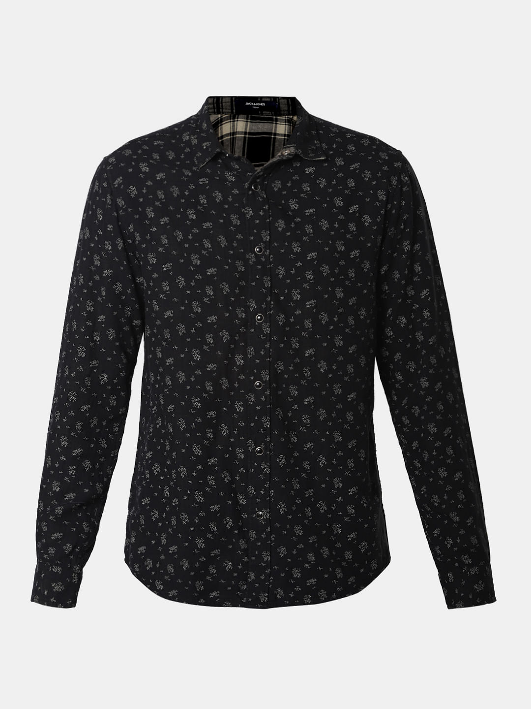 Black All Over Print Full Sleeves Shirt