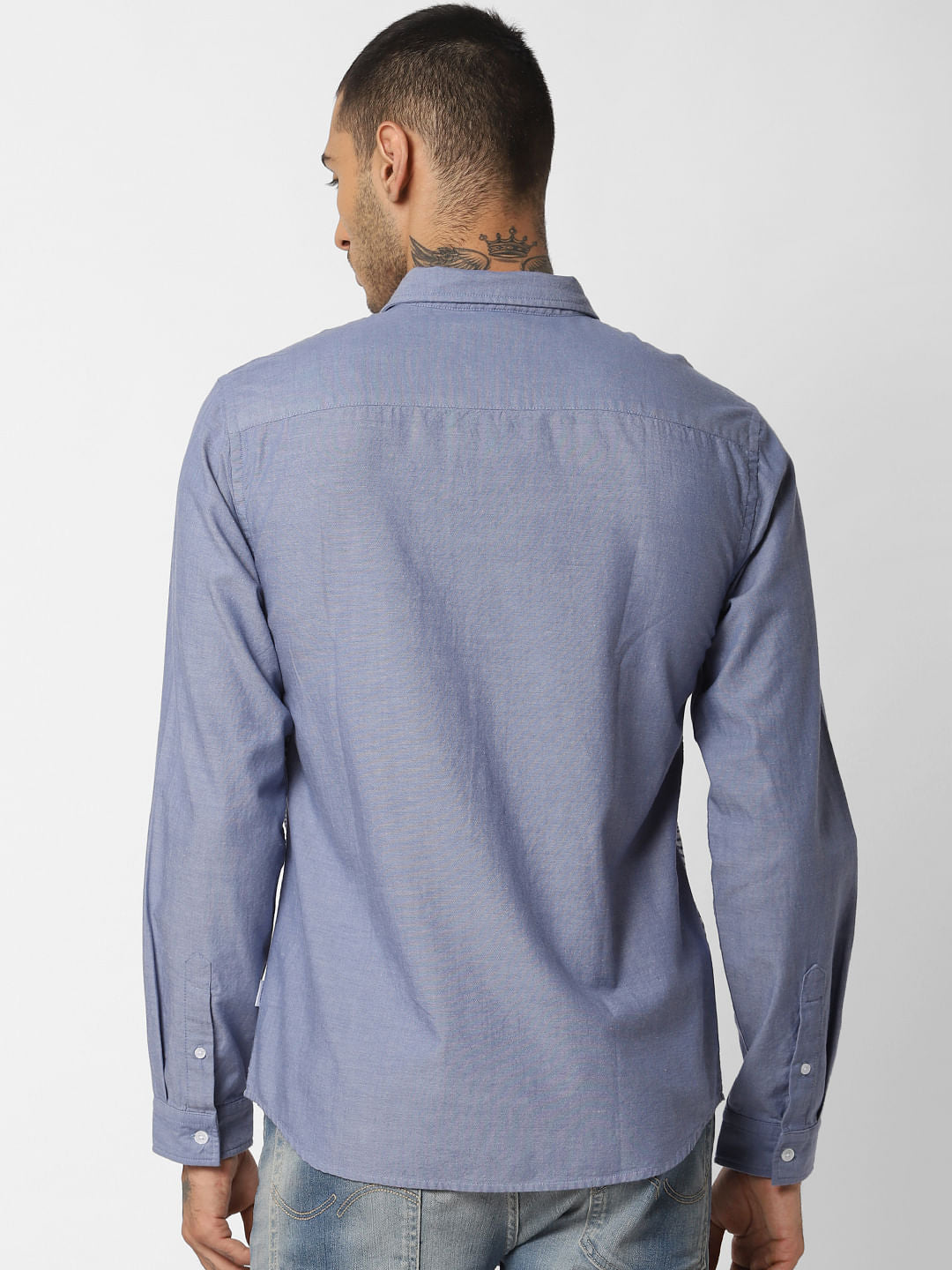 Blue Striped Full Sleeves Shirt