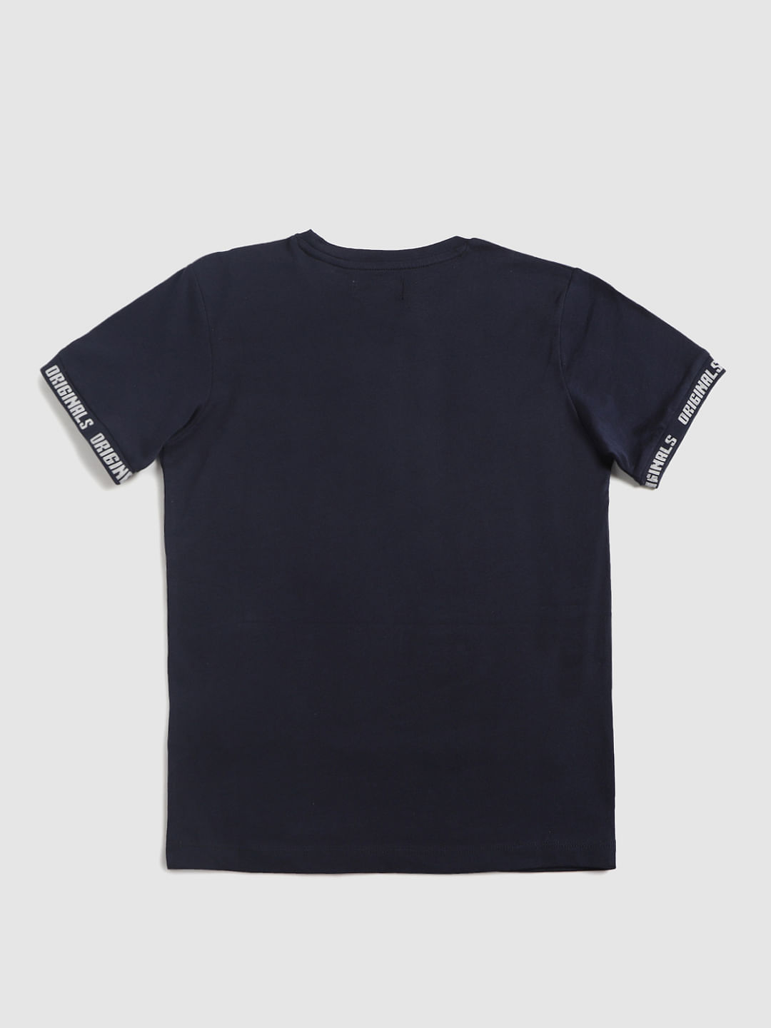 Boys Navy Blue Crew Neck T-Shirt