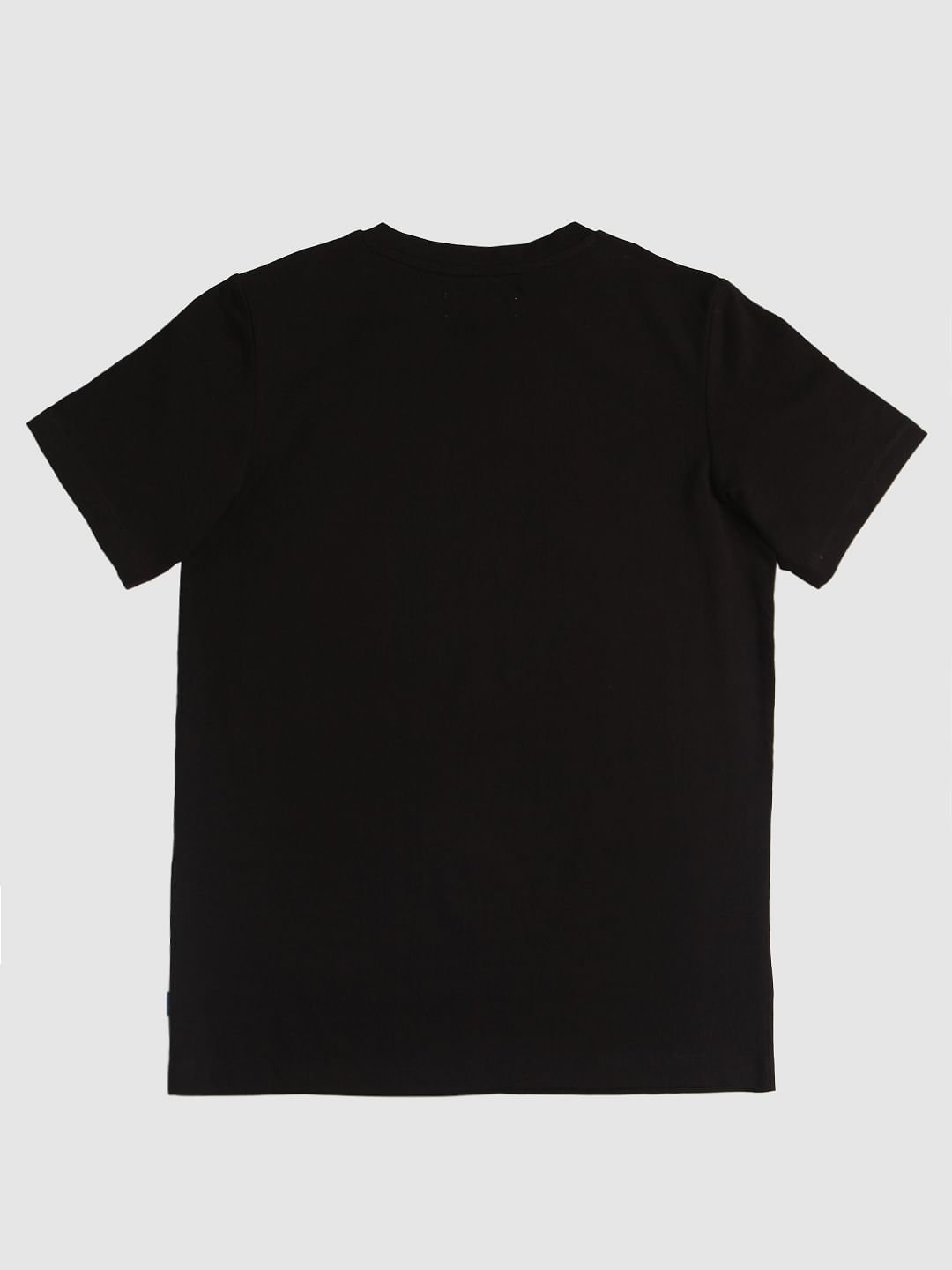 Boys Black Logo Print Crew Neck T-Shirt