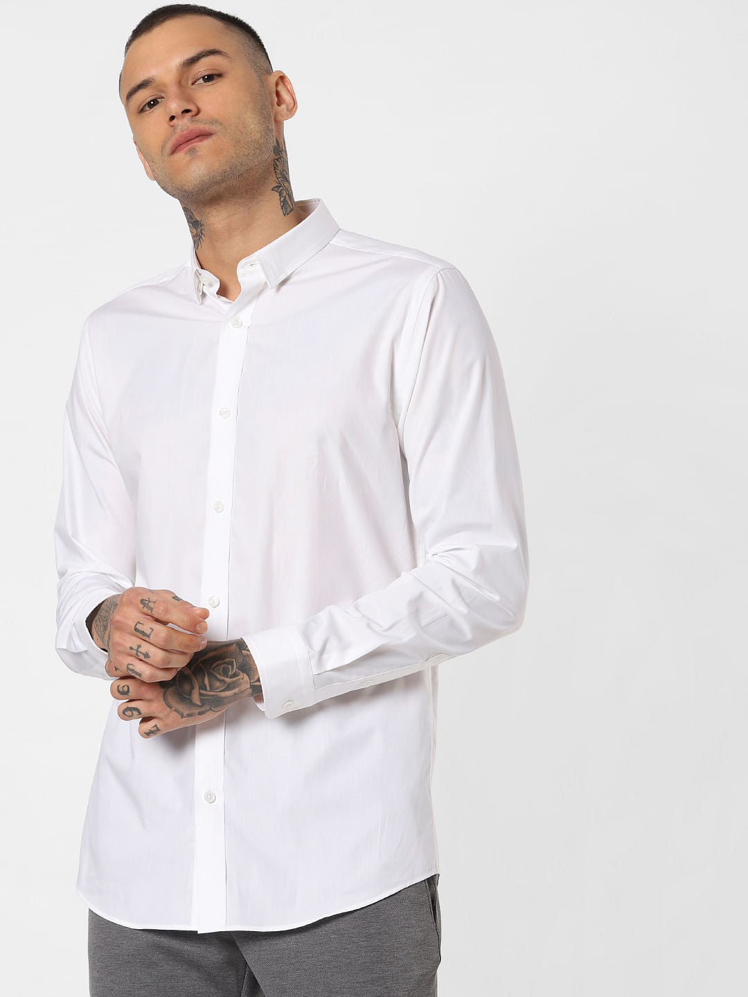 White Full Sleeves Shirt