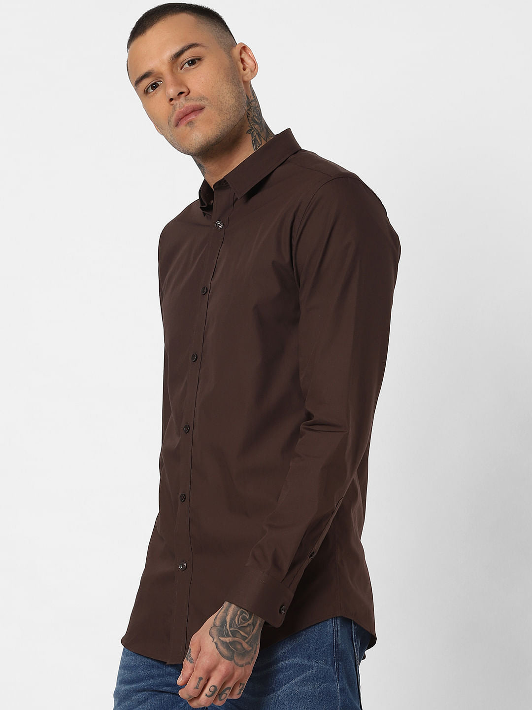 Dark Brown Full Sleeves Shirt
