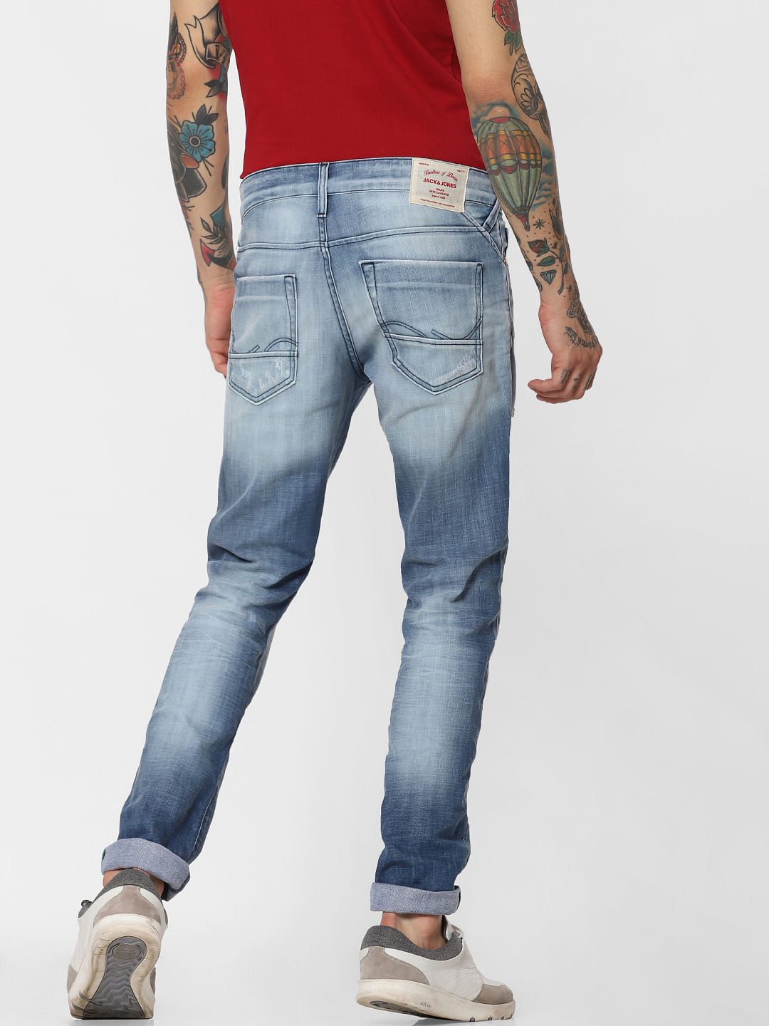 Blue Distressed Glenn Slim Fit Jeans