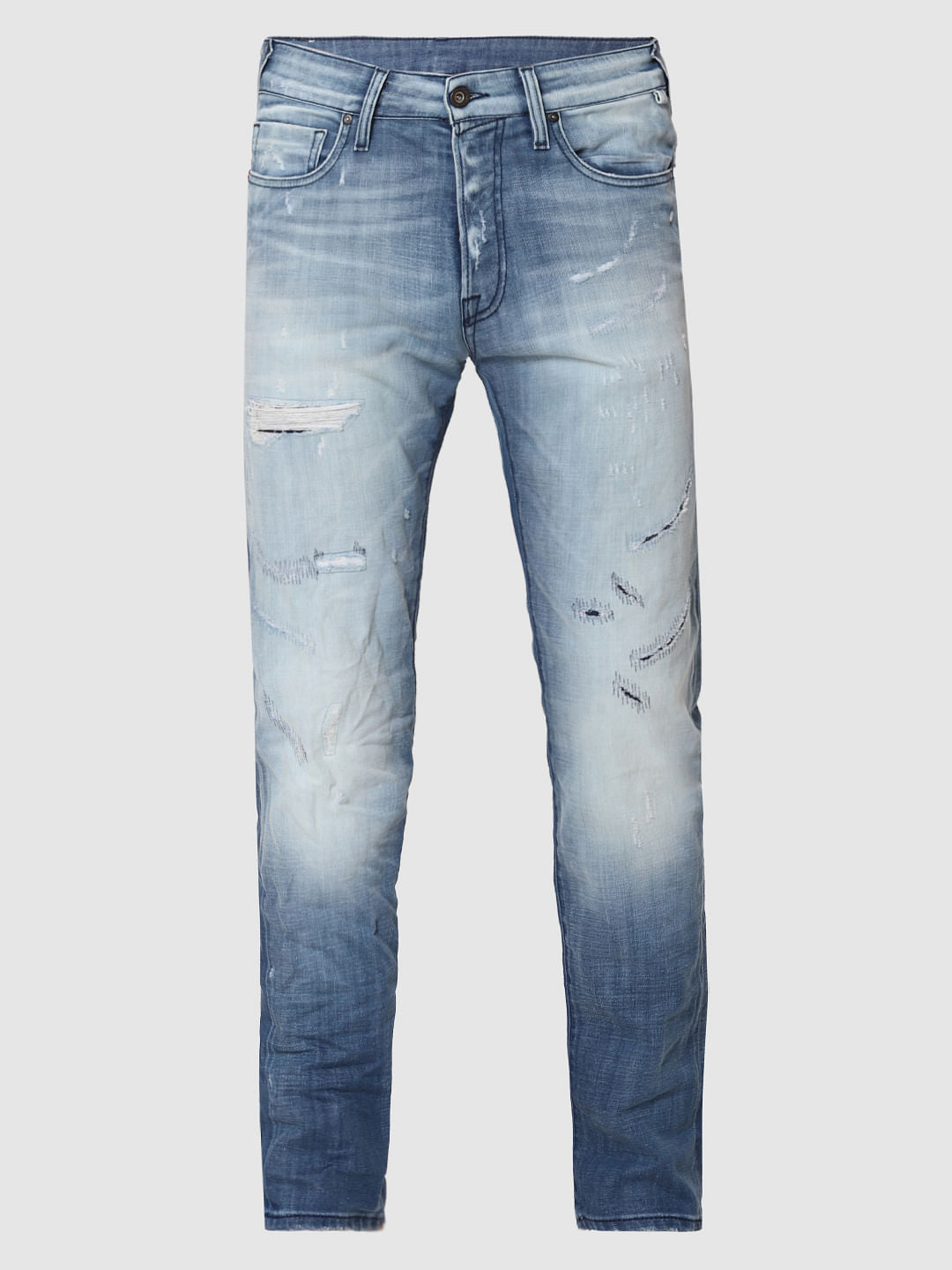 Blue Distressed Glenn Slim Fit Jeans
