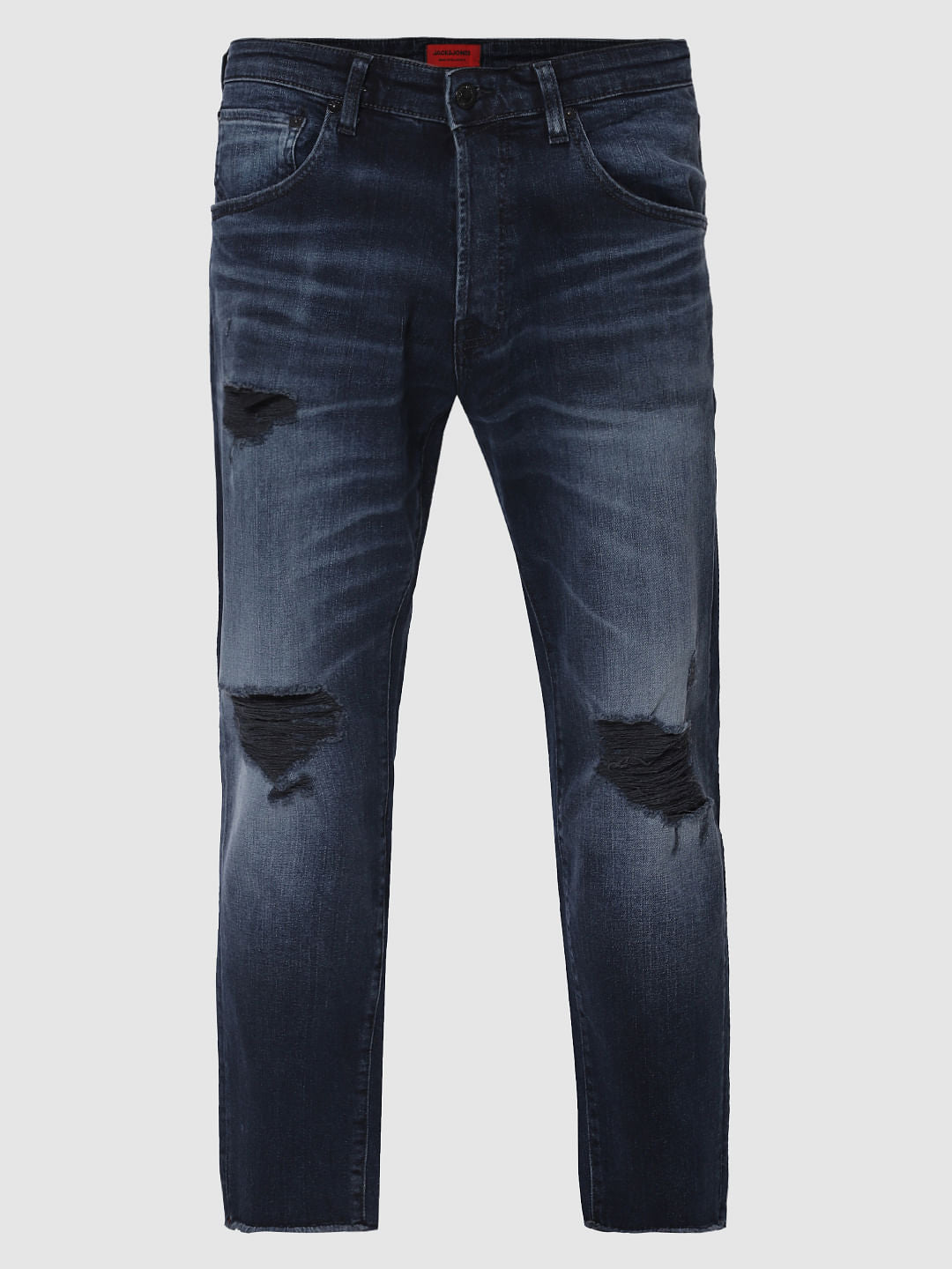 Blue Mid Rise Ripped Frank Anti Fit Jeans