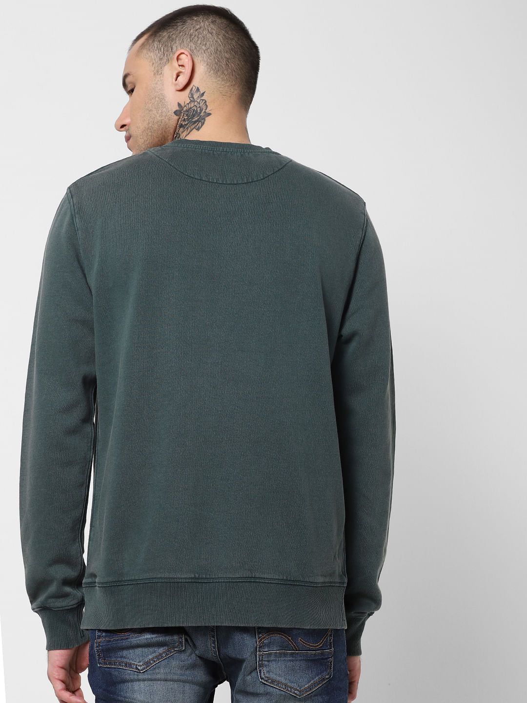 Green Text Print Sweatshirts
