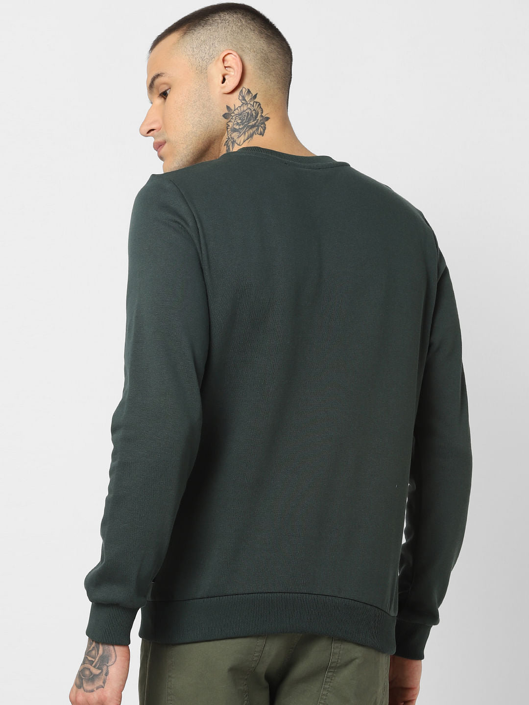 Dark Green Crew Neck Sweatshirt