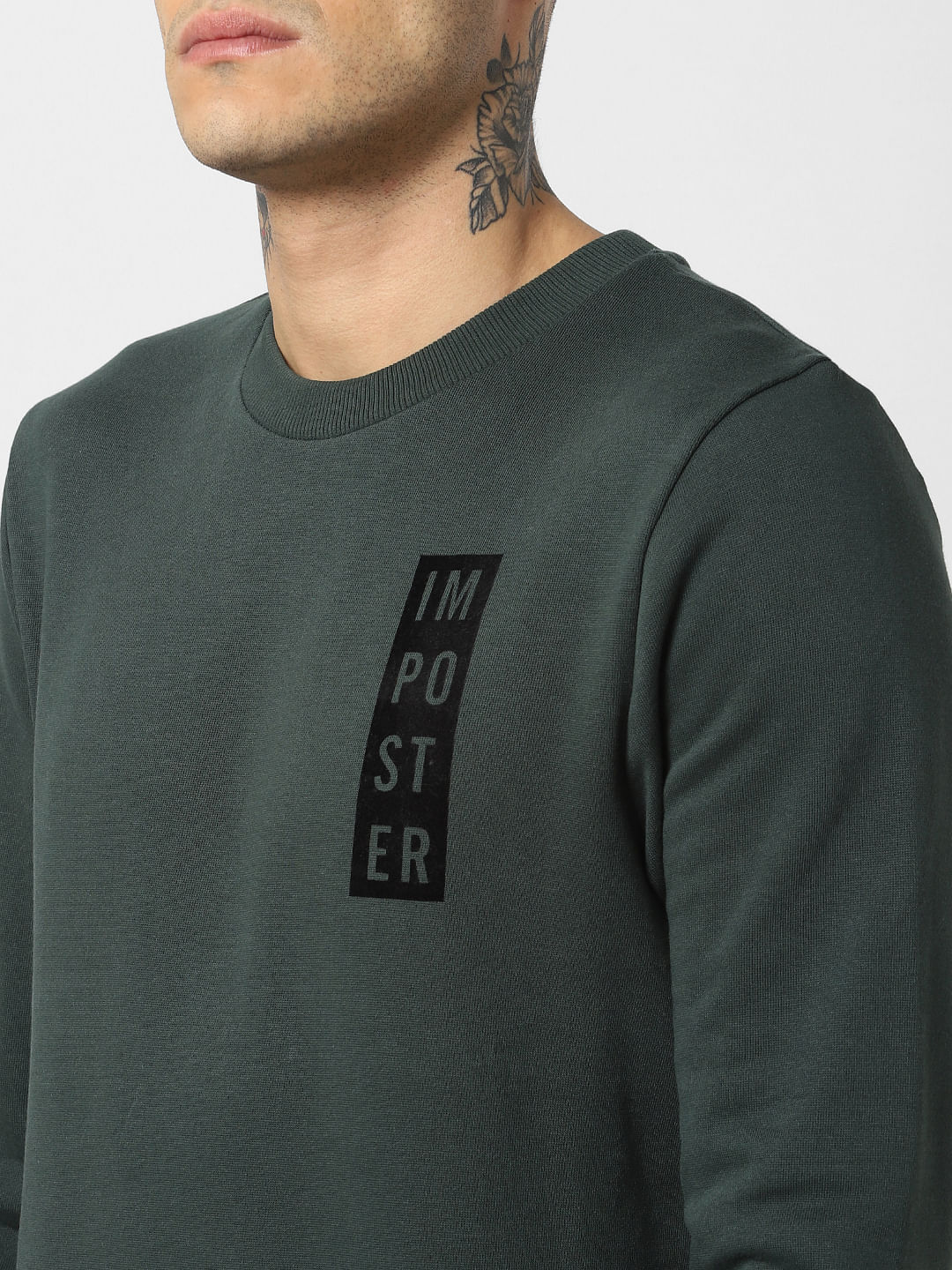 Dark Green Crew Neck Sweatshirt