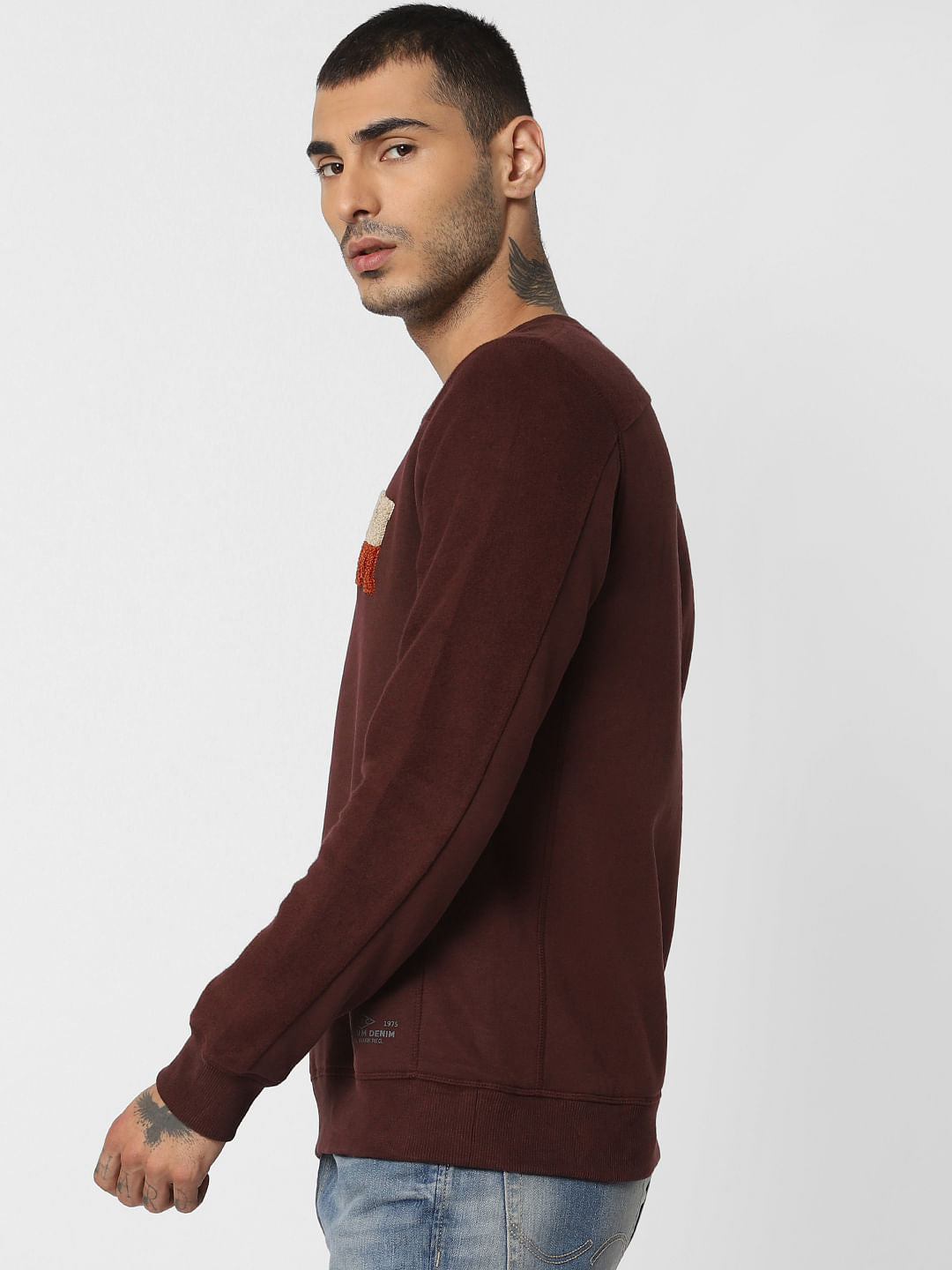 Burgundy Logo Print Sweatshirt