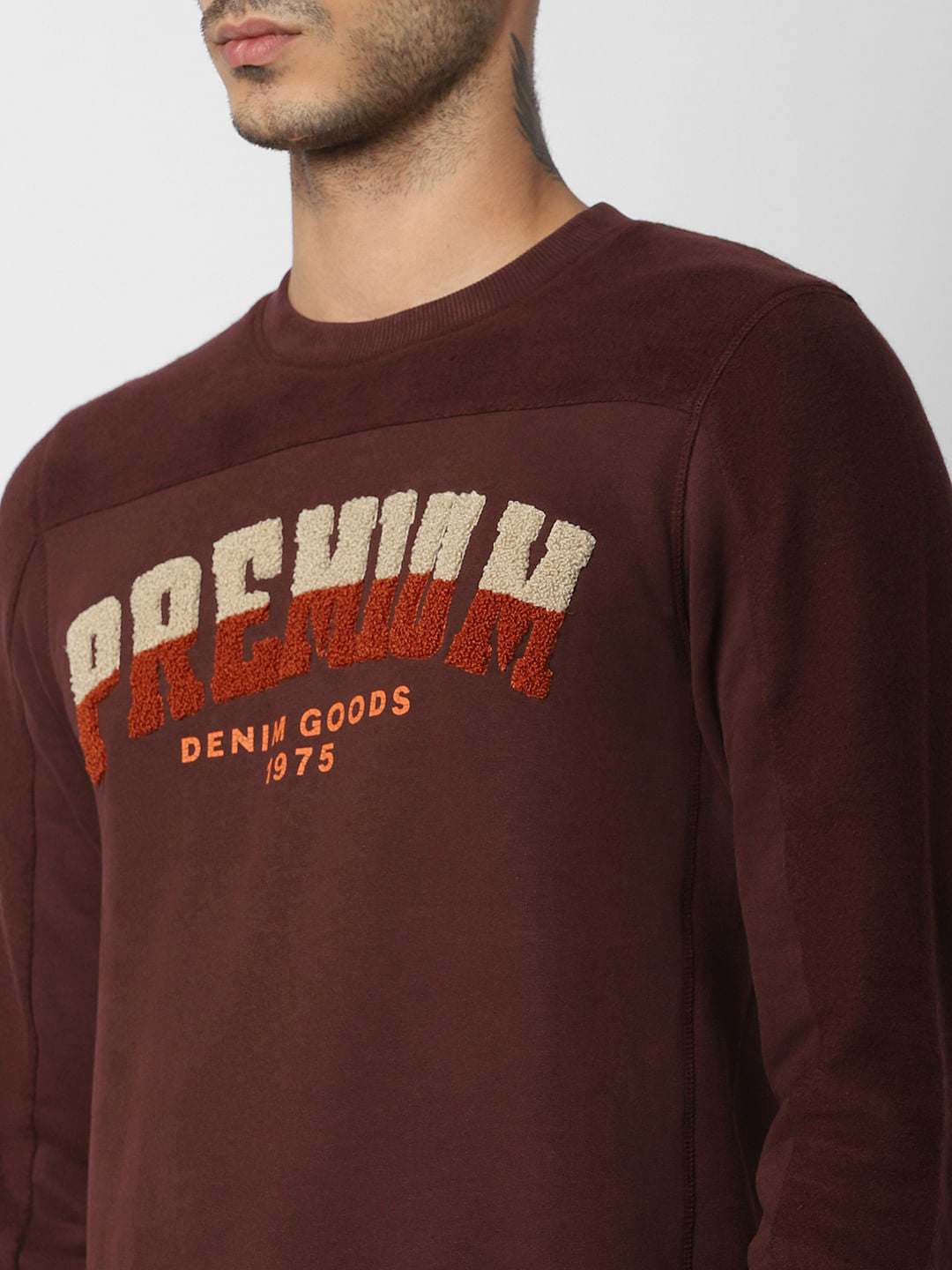 Burgundy Logo Print Sweatshirt