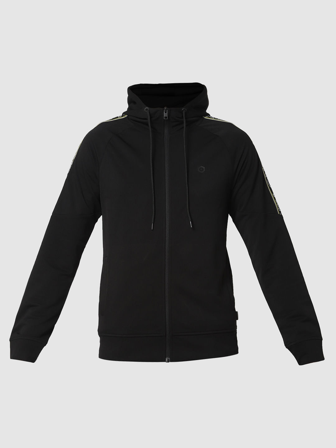 Black Tape Detail Hooded Sweatshirt