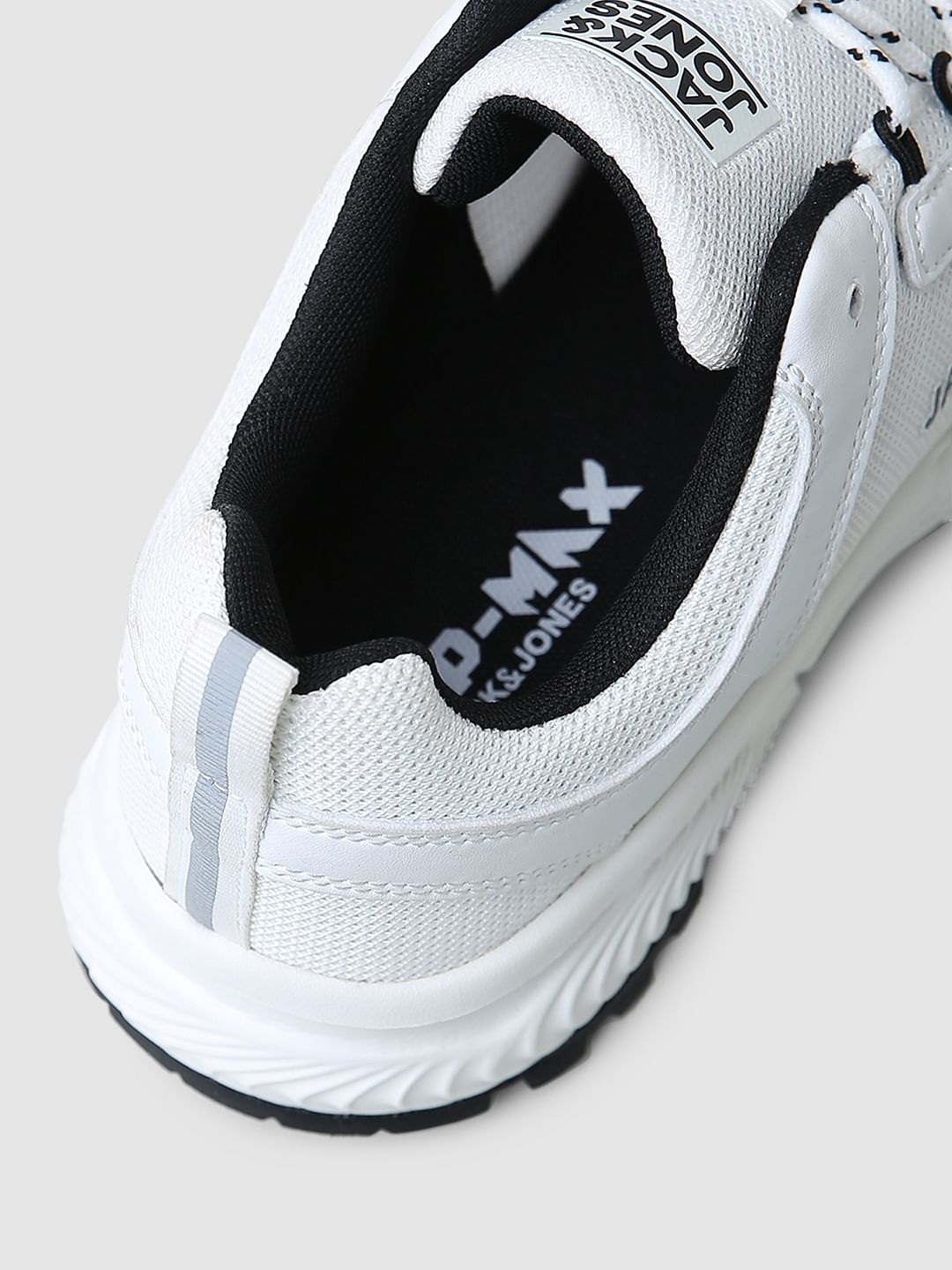 WHITE LACE-UP MESH SNEAKERS