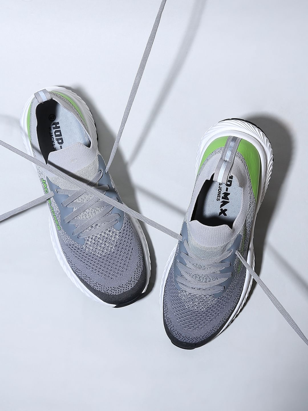 Grey Logo Print Sneakers