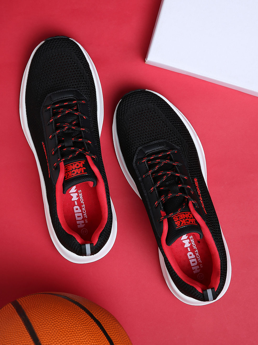 Black Logo Print Knit Sneakers - 6