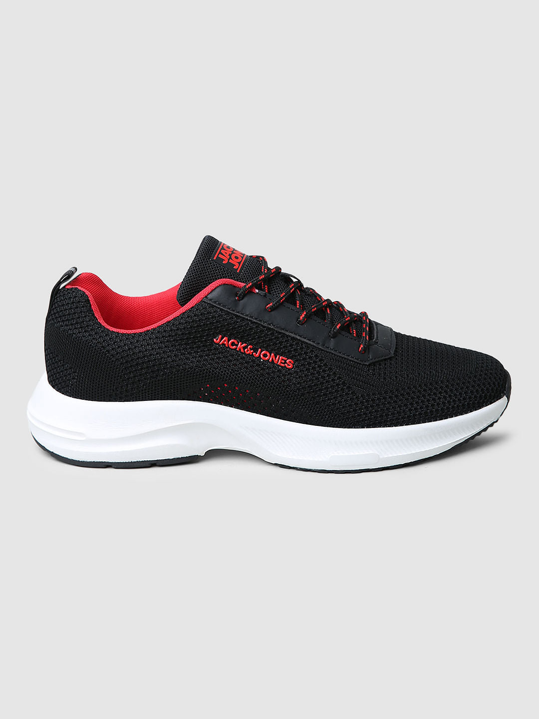 Black Logo Print Knit Sneakers