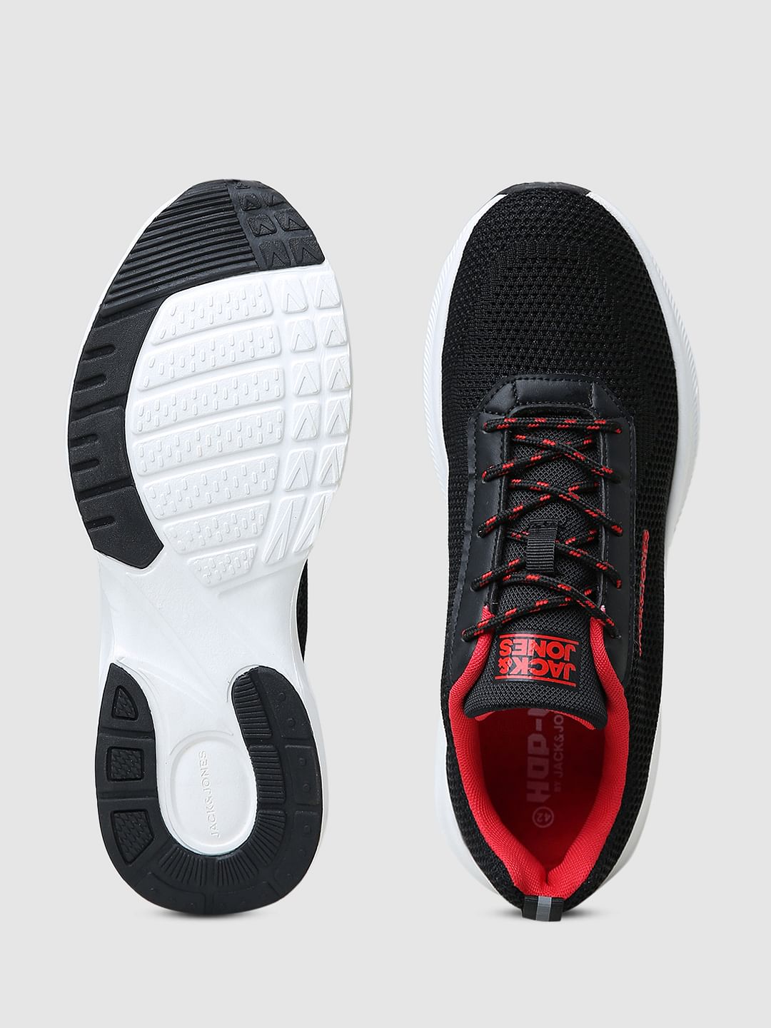 Black Logo Print Knit Sneakers