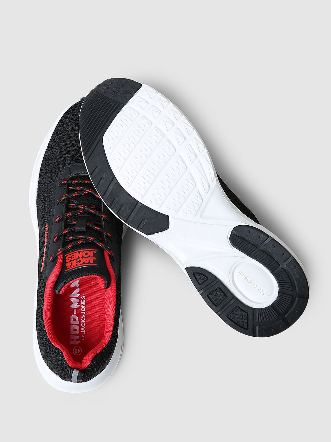 Black Logo Print Knit Sneakers