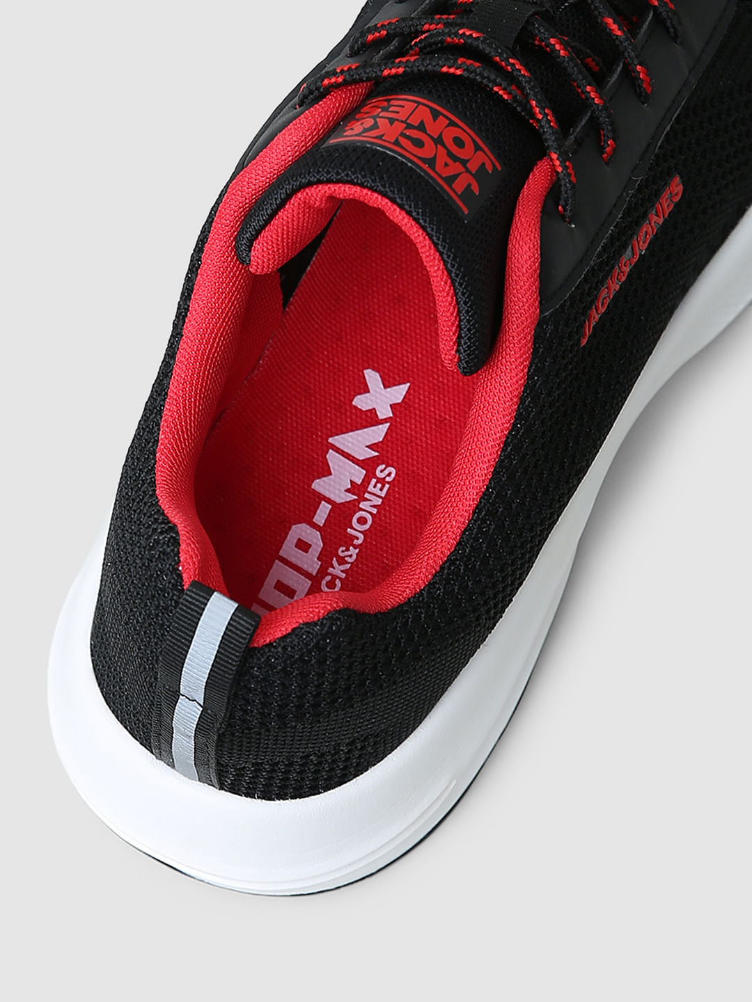 Black Logo Print Knit Sneakers
