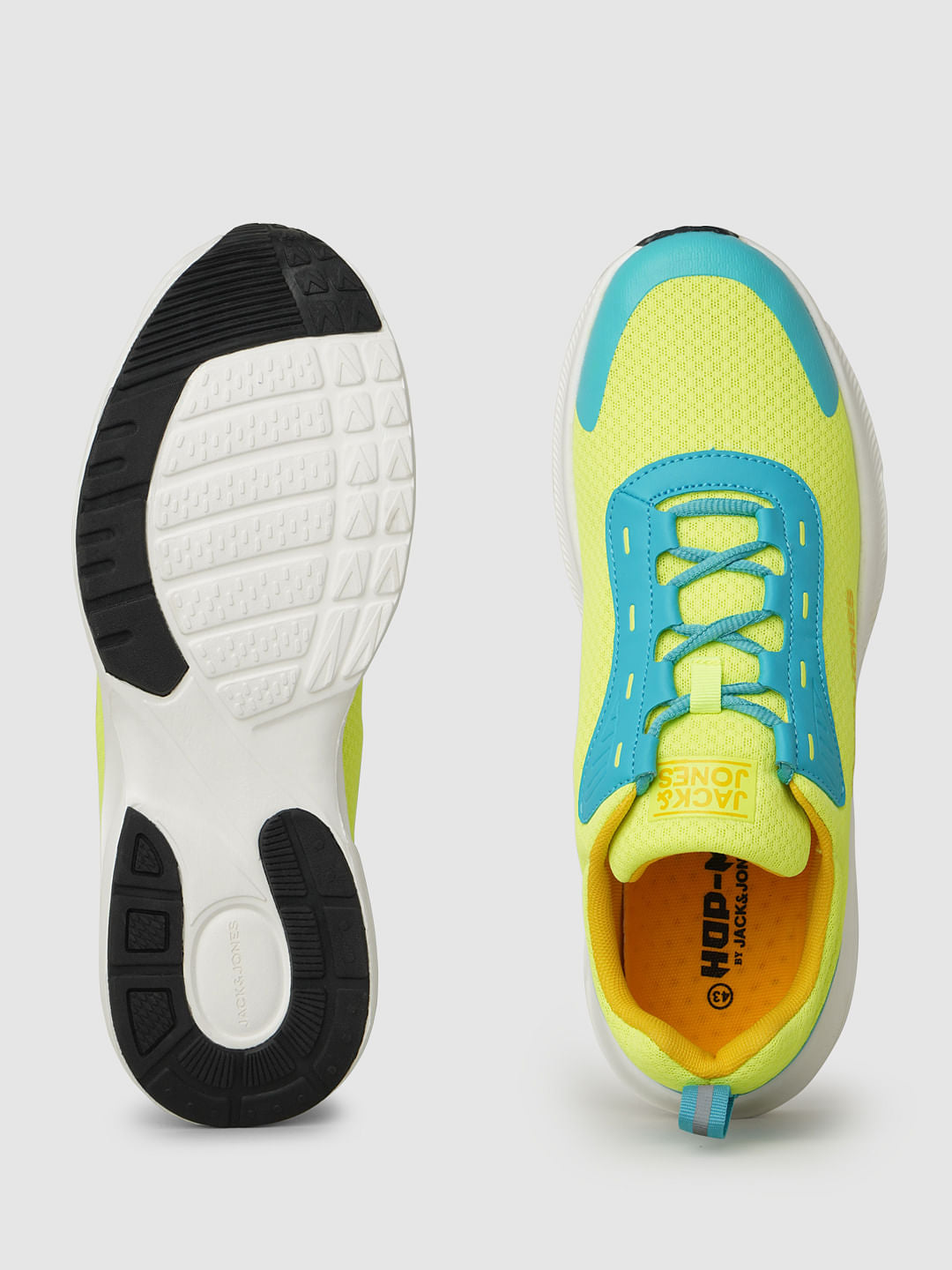 Lime Colourblocked Mesh Sneakers