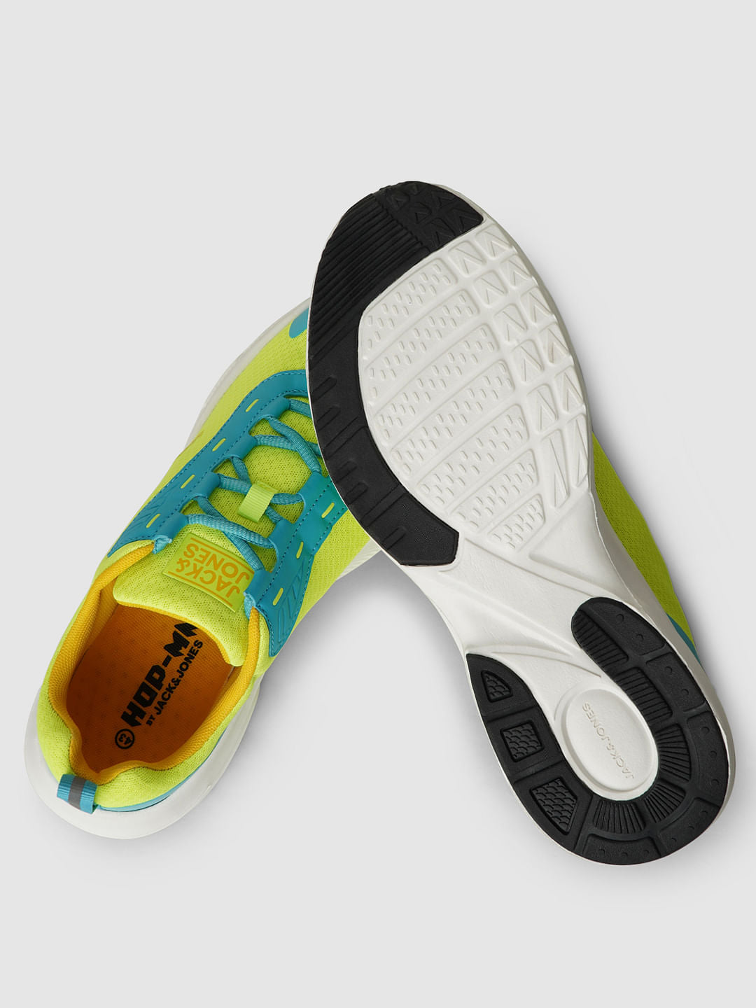 Lime Colourblocked Mesh Sneakers