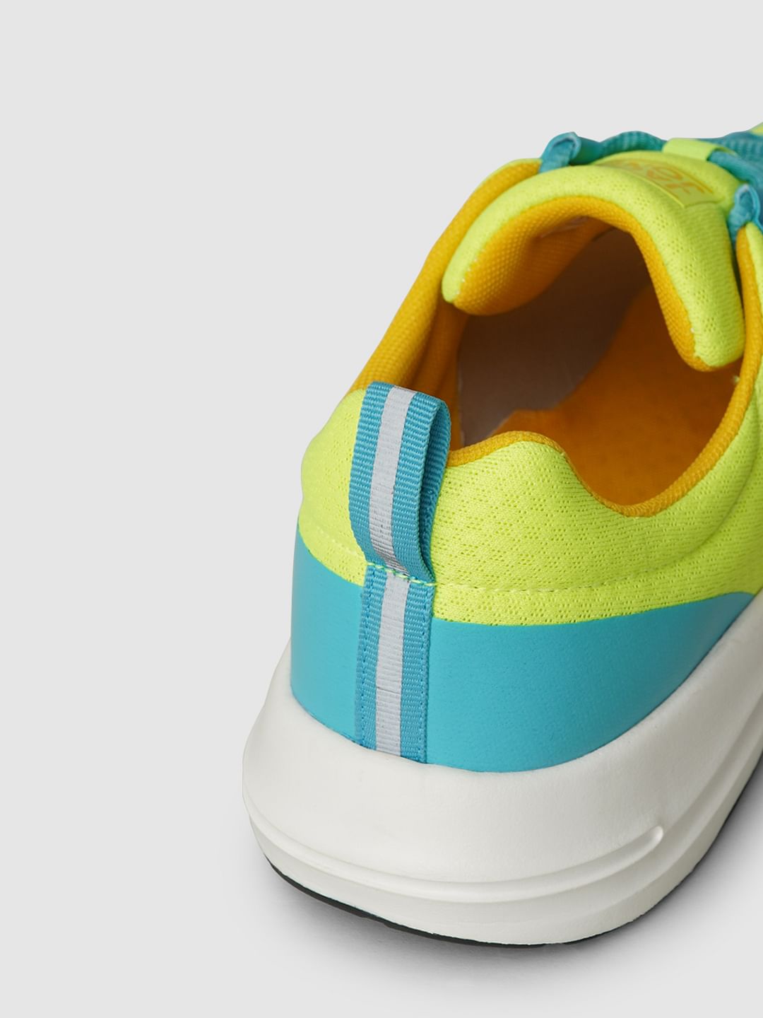 Lime Colourblocked Mesh Sneakers