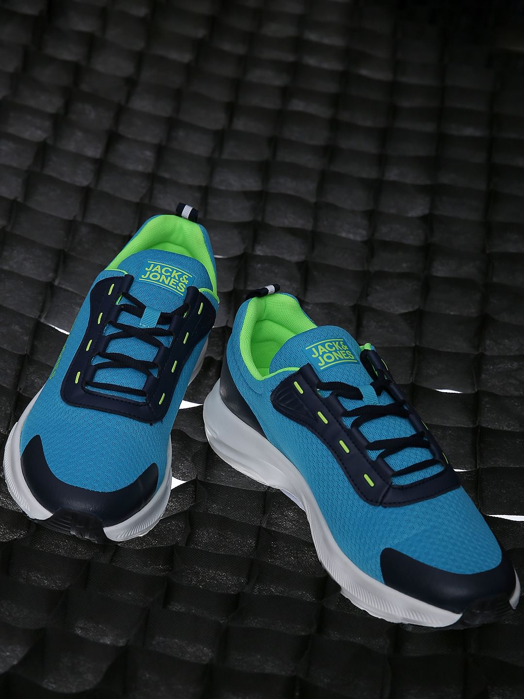 Neon Blue Colourblocked Sneakers - 6