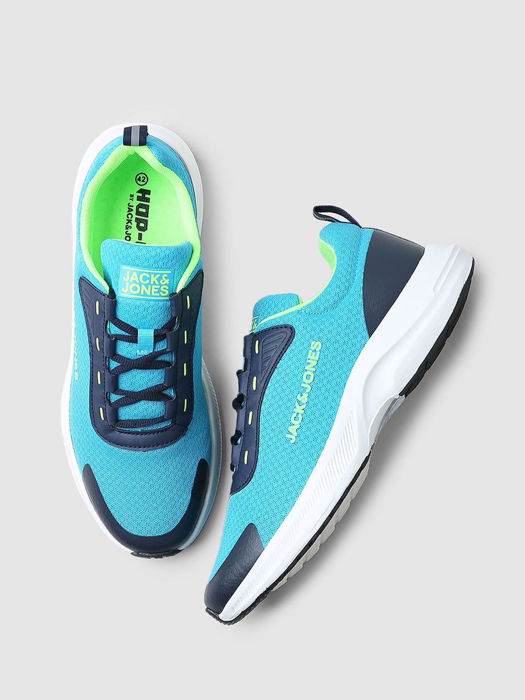 Neon Blue Colourblocked Sneakers