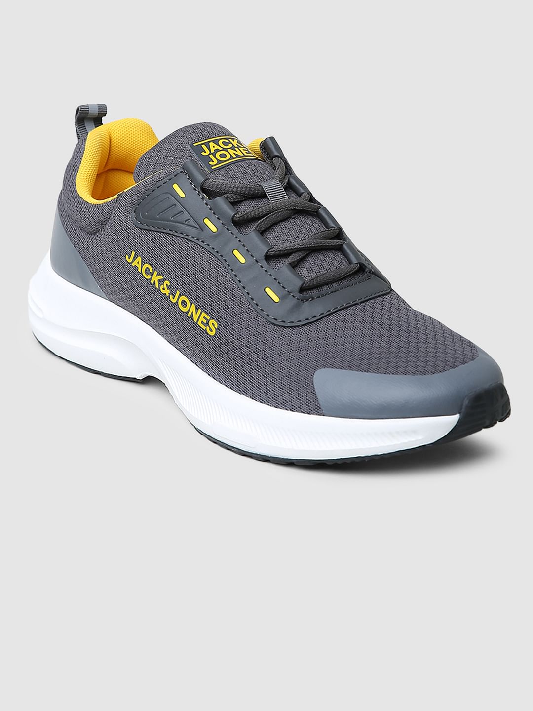 Grey Colourblocked Mesh Sneakers