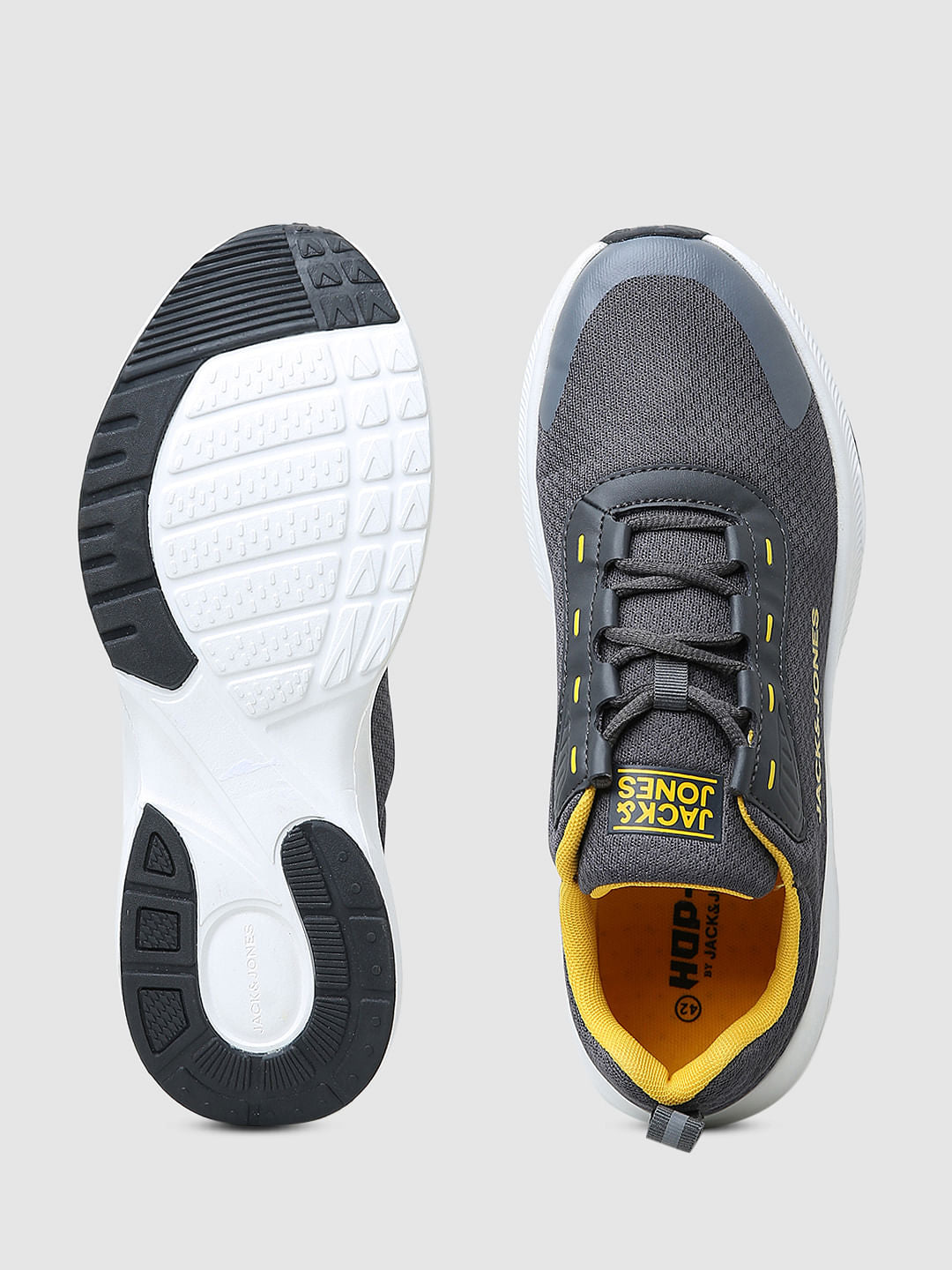 Grey Colourblocked Mesh Sneakers