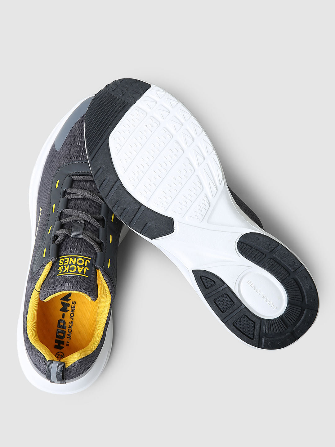 Grey Colourblocked Mesh Sneakers