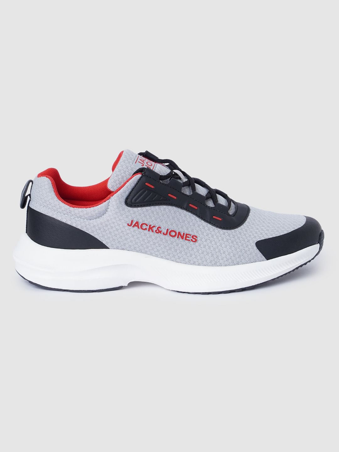 Grey Colourblocked Mesh Sneakers