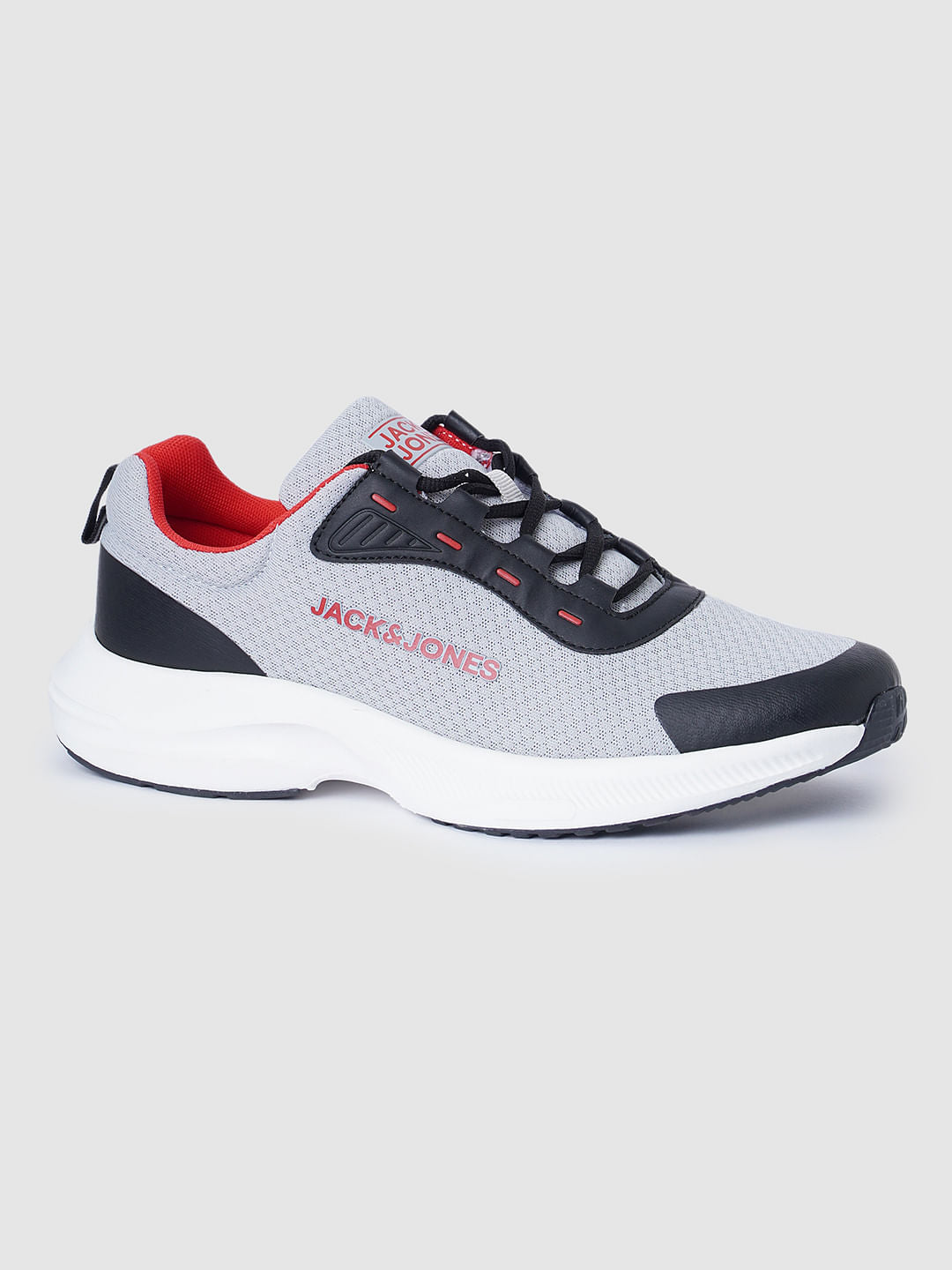 Grey Colourblocked Mesh Sneakers