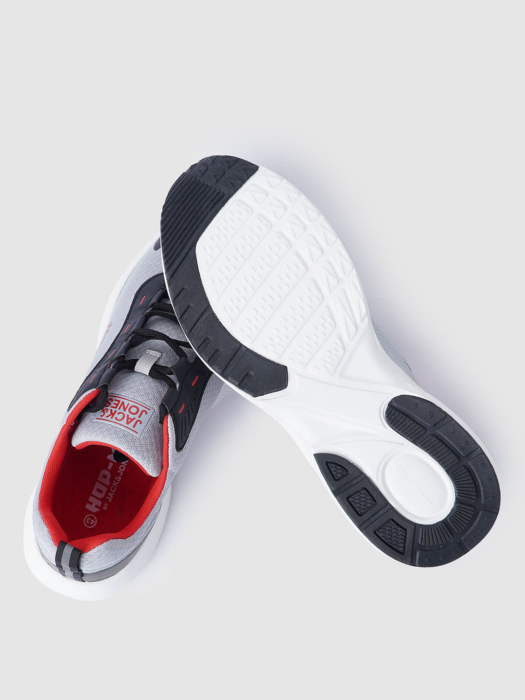 Grey Colourblocked Mesh Sneakers