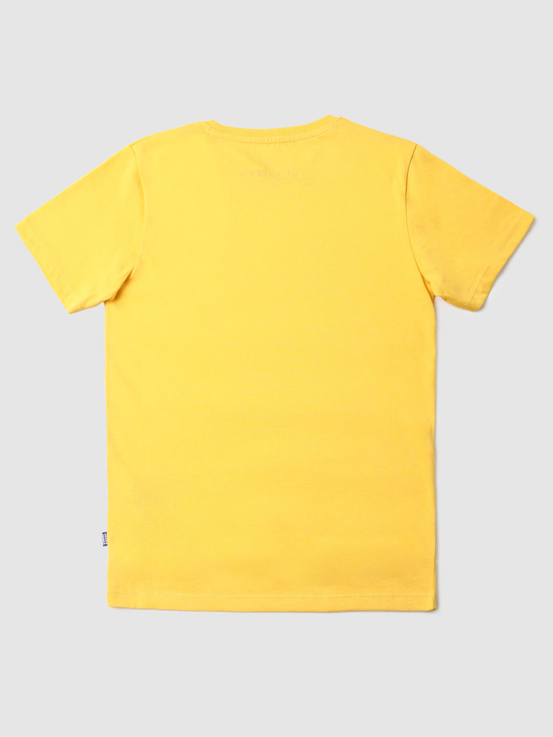 Yellow Logo Print Crew Neck T-shirt