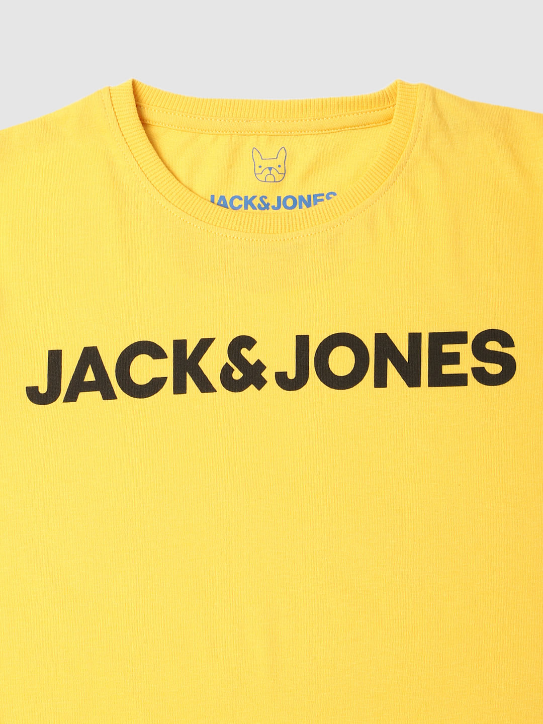 Yellow Logo Print Crew Neck T-shirt