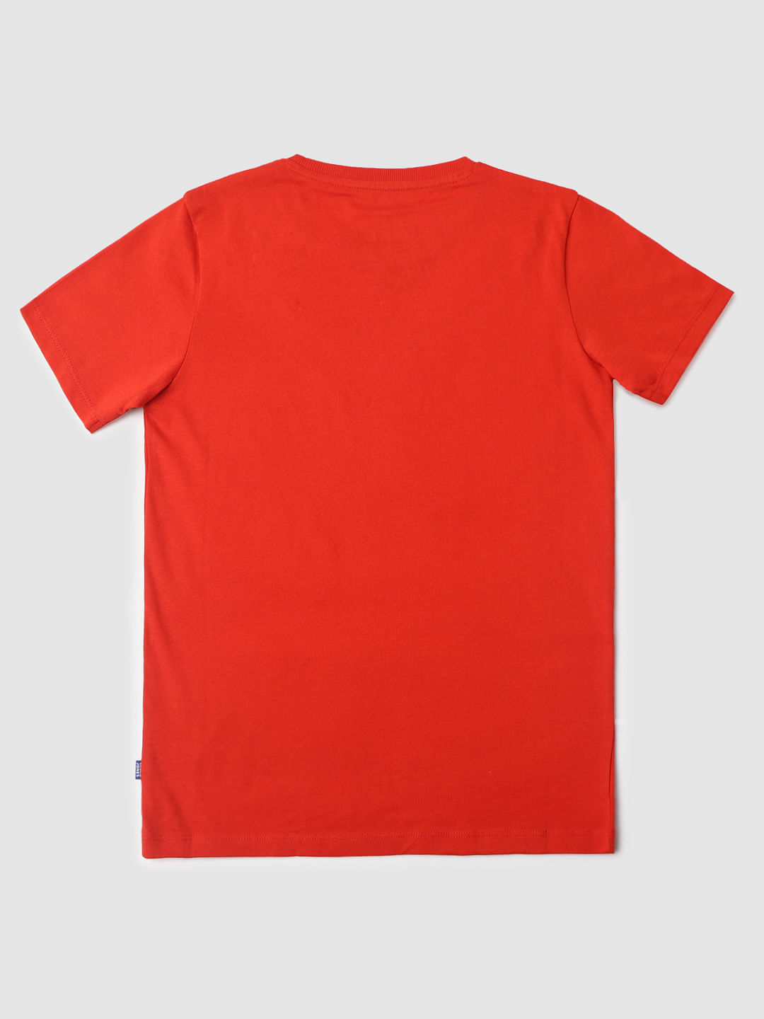 Boys Red Logo Print Crew Neck T-shirt