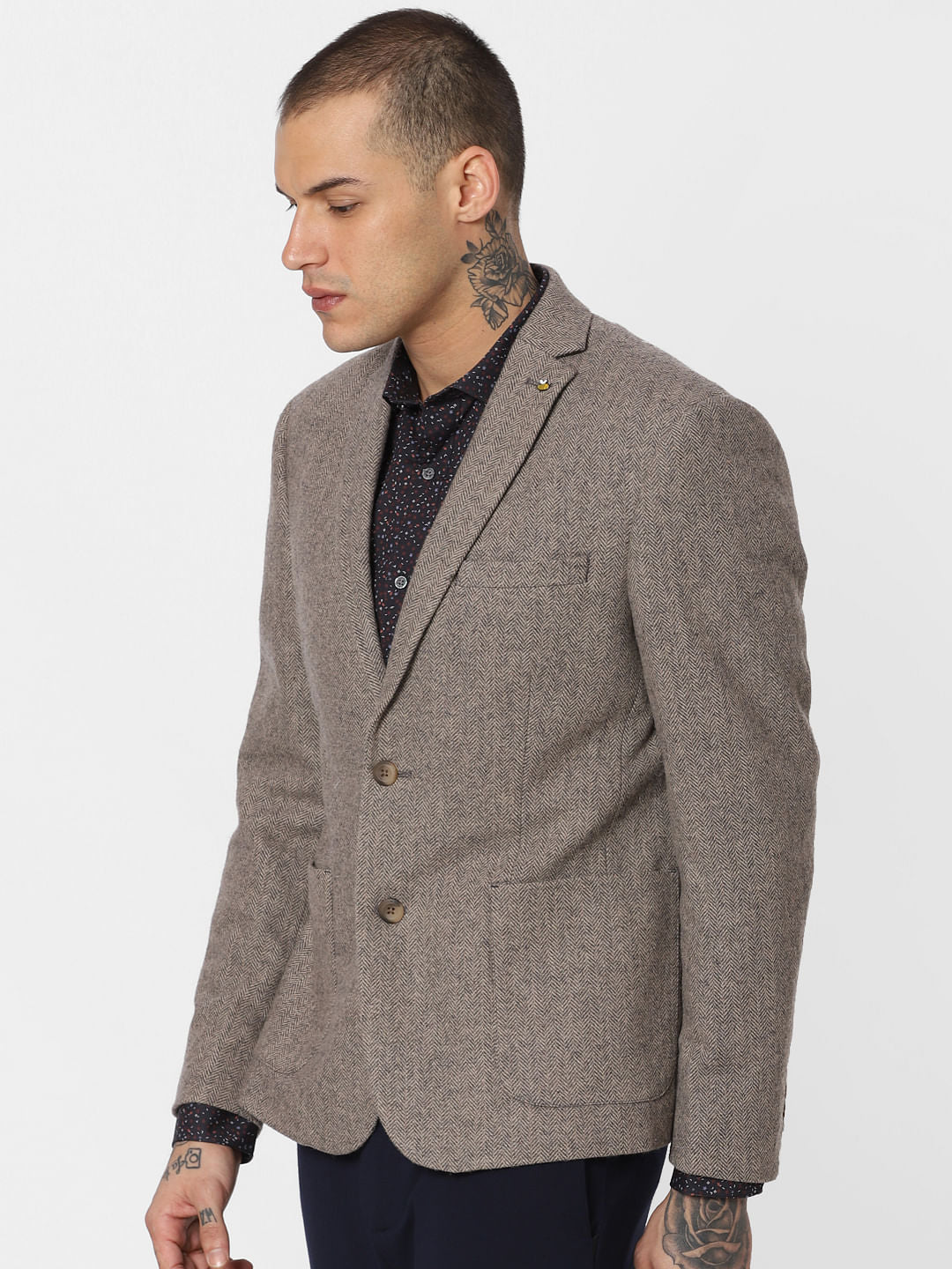 Brown Double Button Blazer