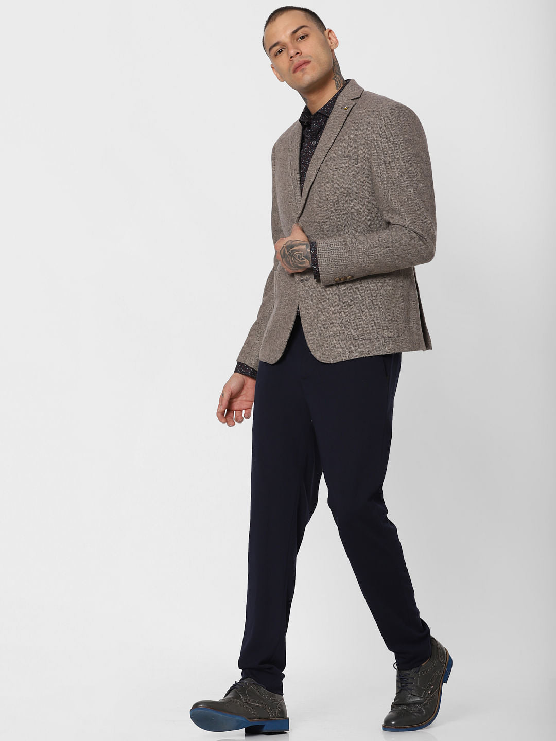 Brown Double Button Blazer