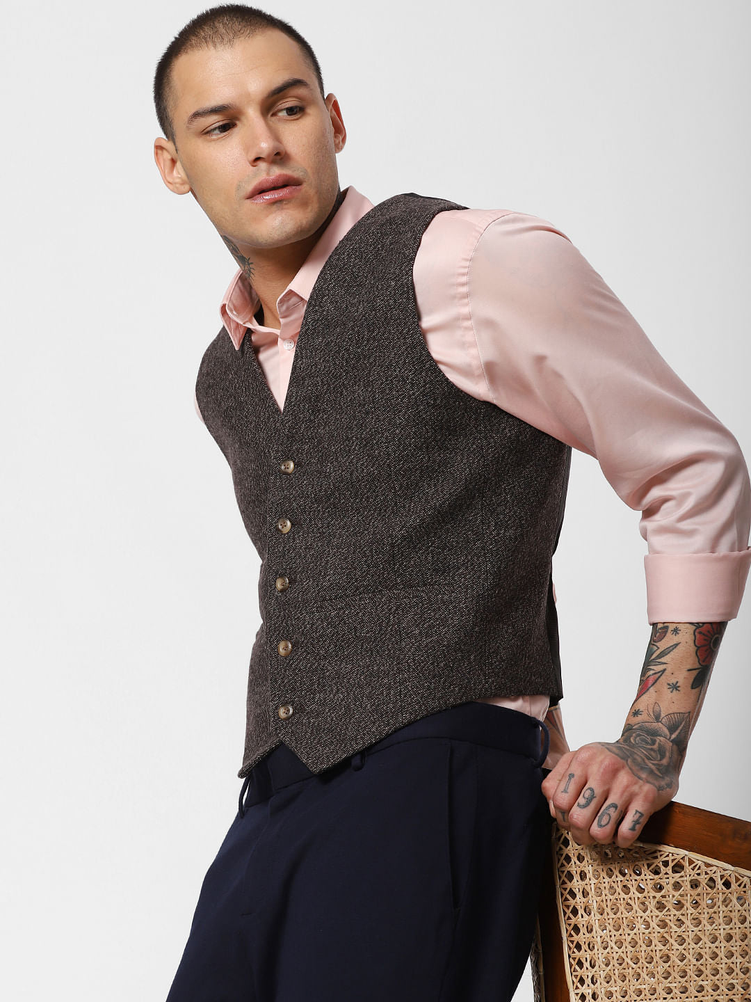 Brown Slim Fit Waistcoat
