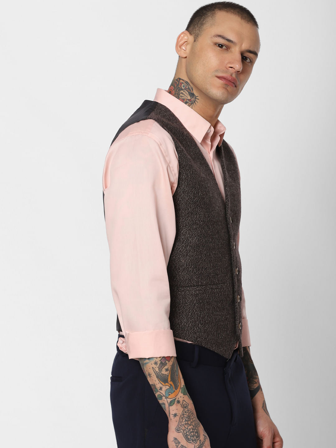 Brown Slim Fit Waistcoat