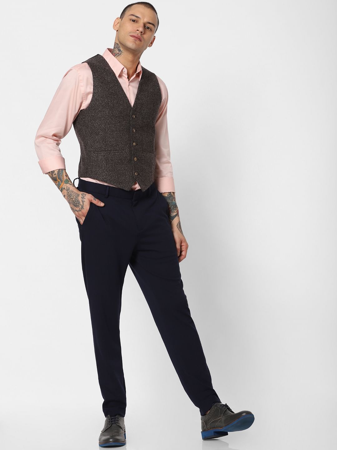 Brown Slim Fit Waistcoat