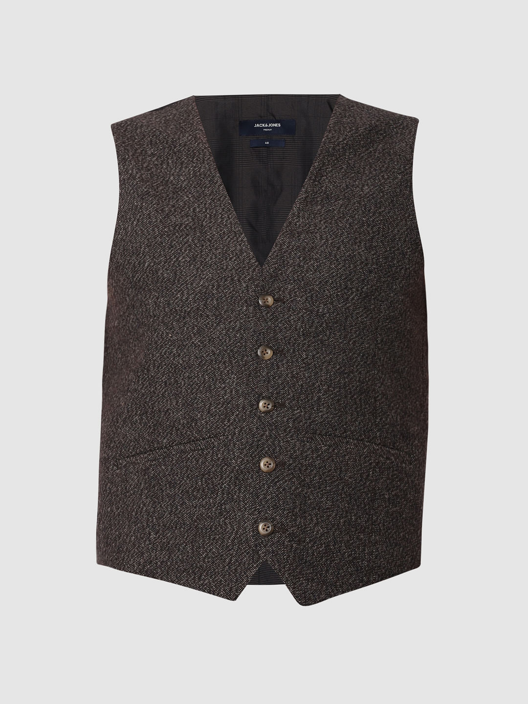 Brown Slim Fit Waistcoat