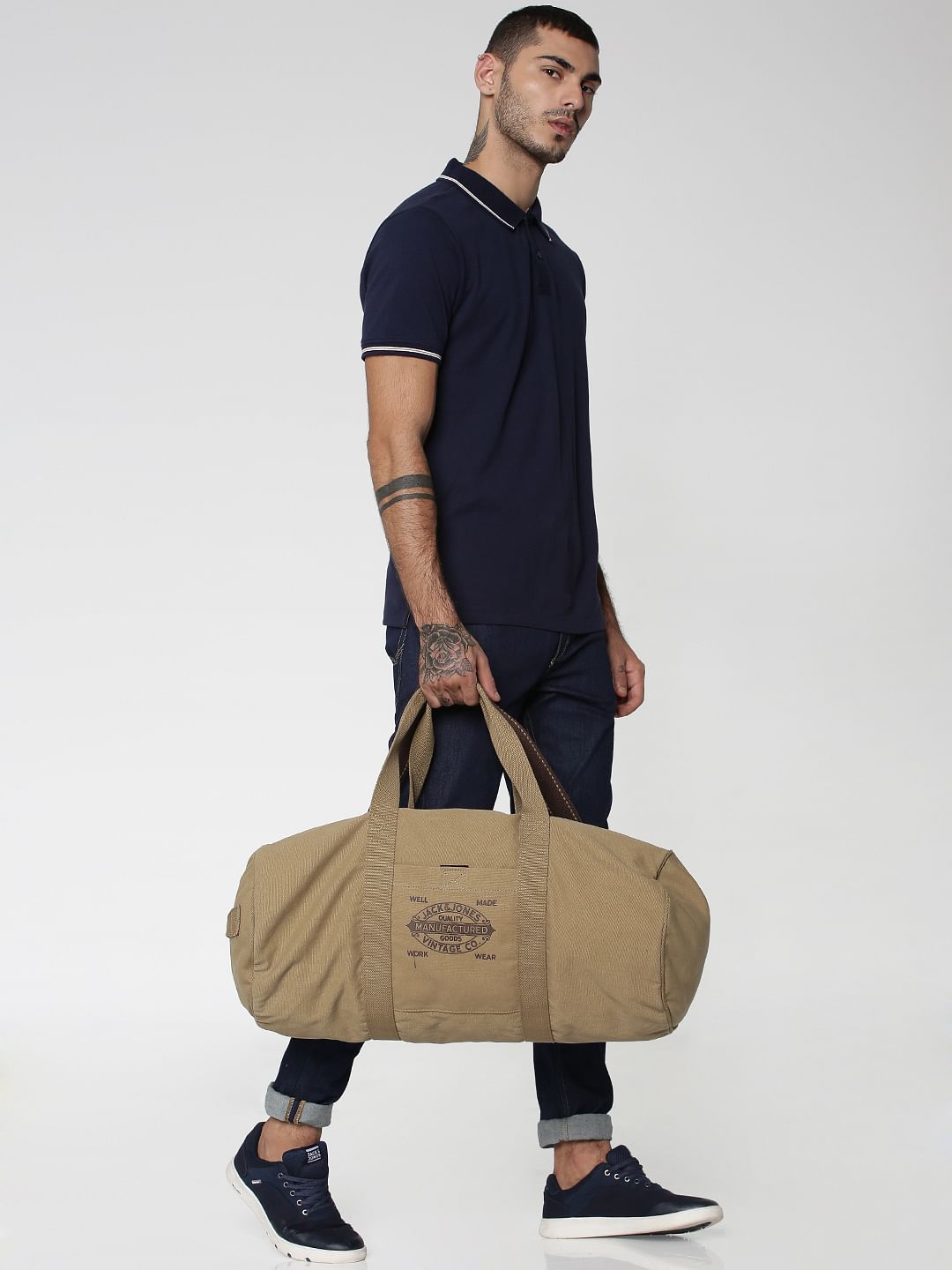 Blue Tipping Jacquard Polo Neck T-shirt