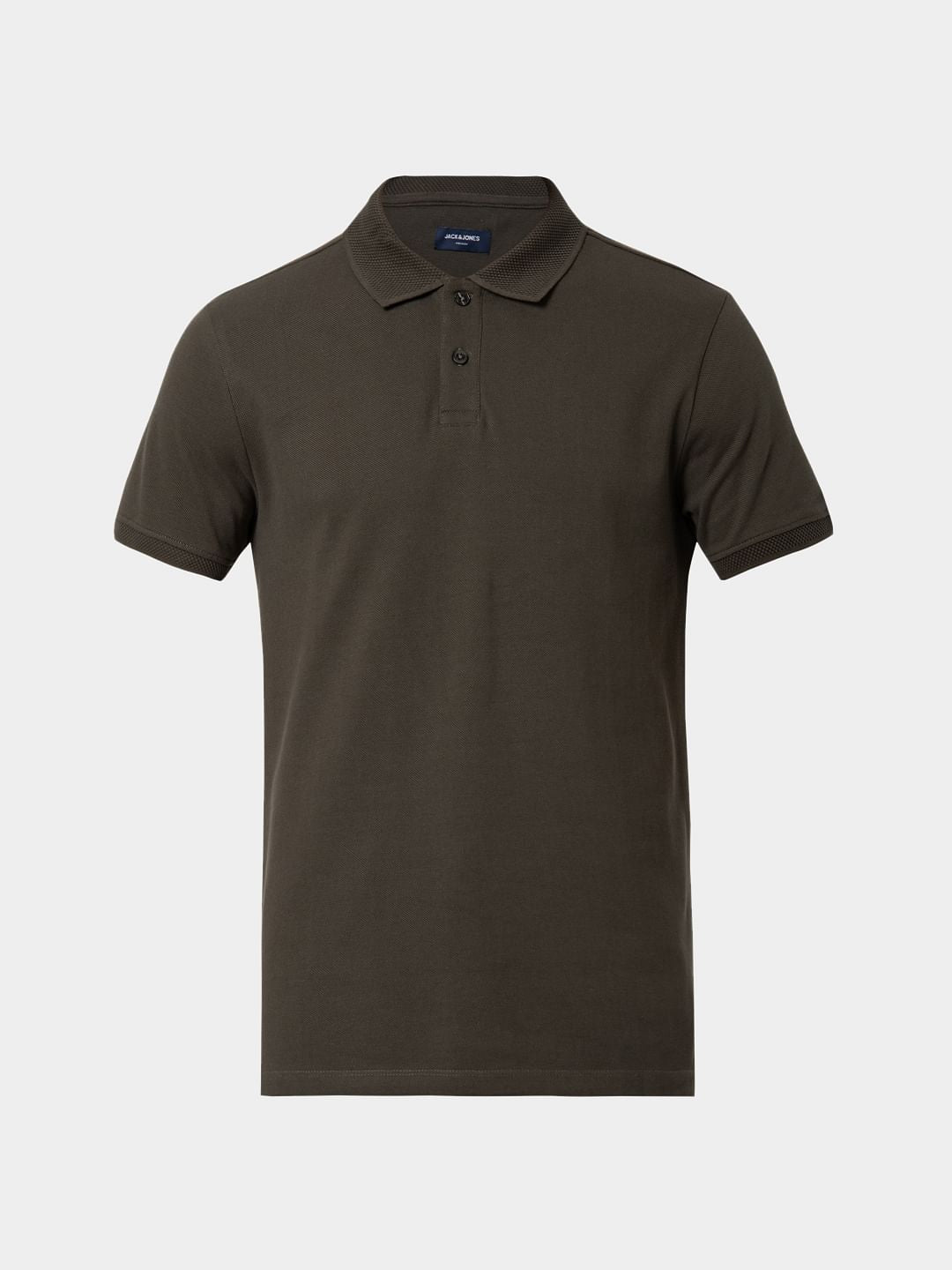 Green Jacquard Polo Neck T-shirt